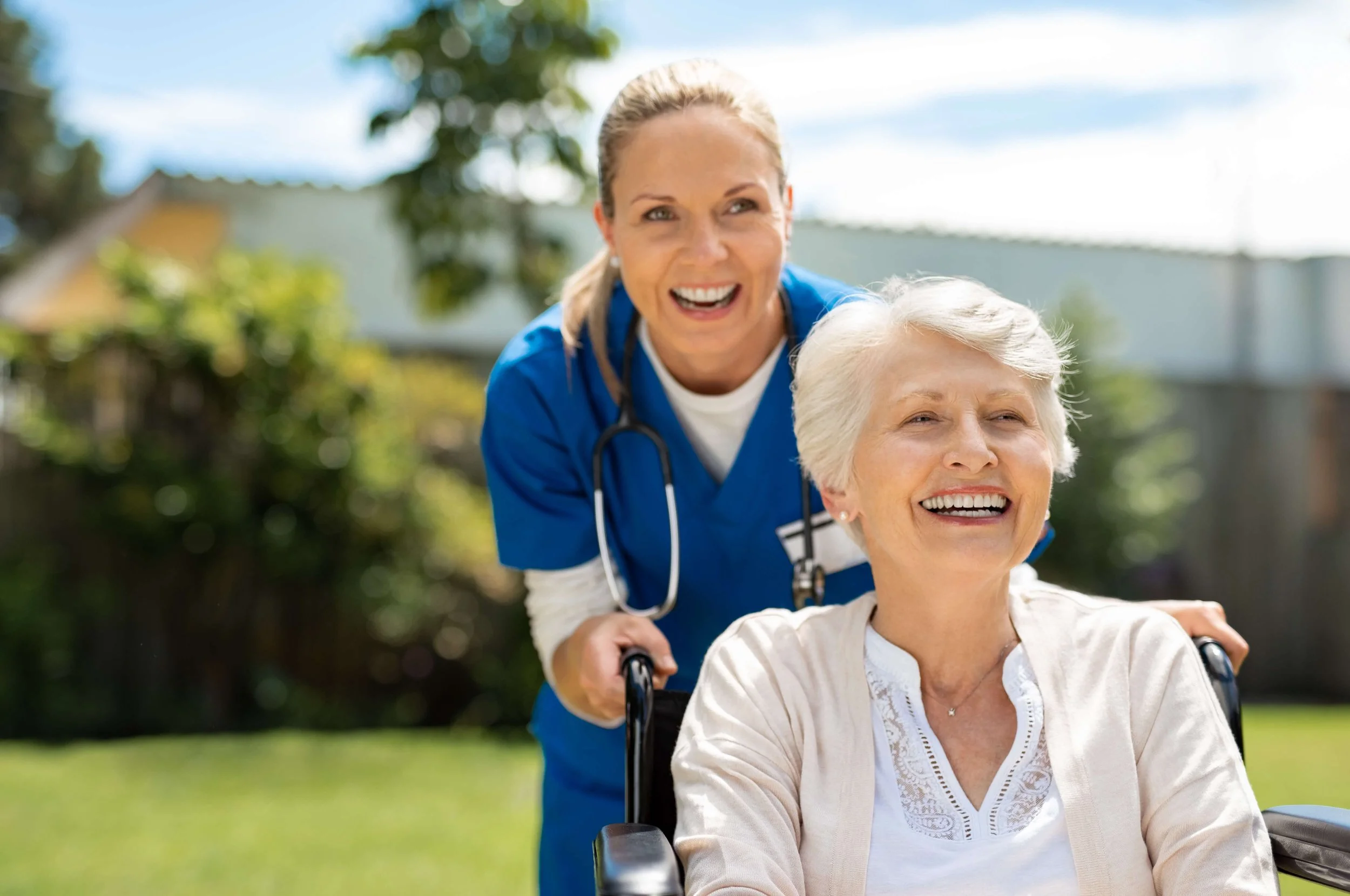 Caregiver with elderly person